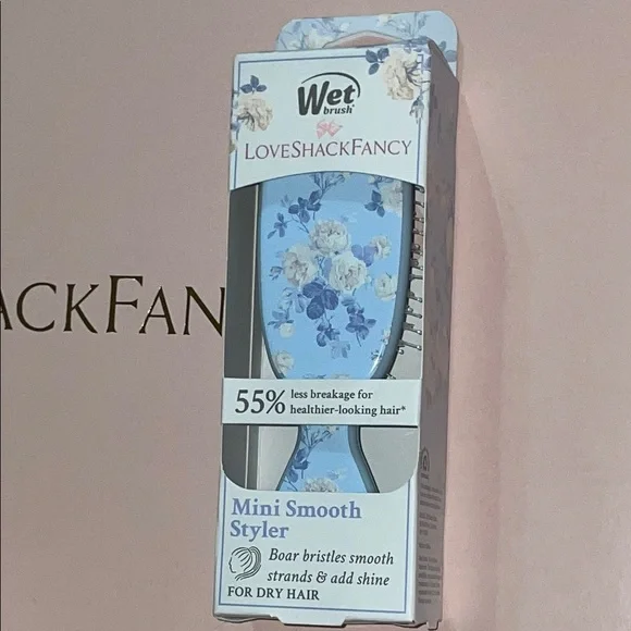 Wet Brush x LoveShackFancy Bundle Blue Floral Mini Smooth Styler & Detangler Wet Brush x LoveShackFancy Original Detangler Hair Brush  main image 4